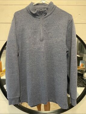 Pendleton Heathered Blue Quarter-Zip Sweater